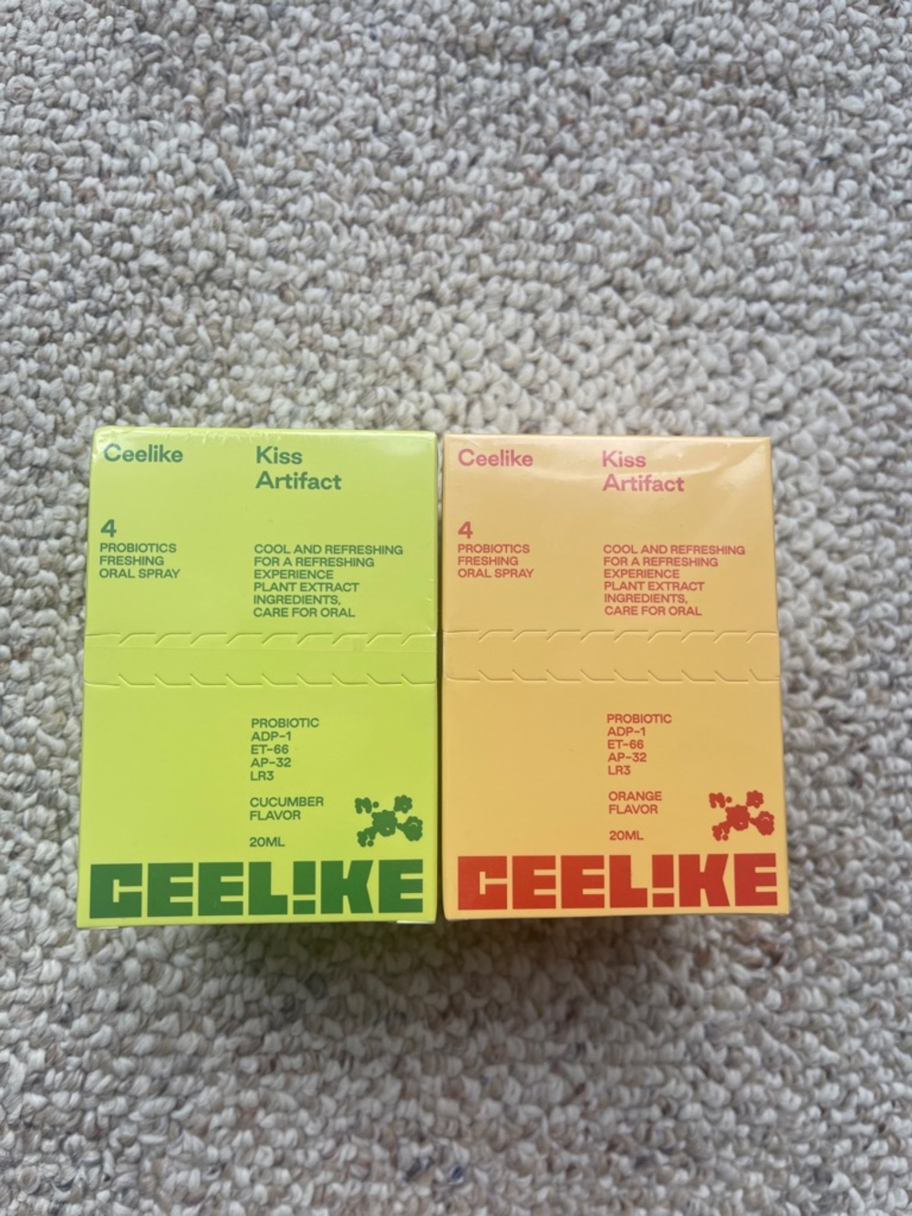 Ceelike Kiss Artifact Probiotic Oral Spray Duo - cucumber & Orange